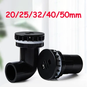 20mm~50mm Black PVC Tank Connector/bulkhead Adhesive Pipe Fitting For Aquariums - Picture 1 of 14