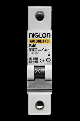 NIGLON 40 AMP CURVE B 6kA MCB SCHUTZSCHALTER MCB6B140