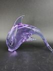 Purple Murano Glass Dolphin, Neodymium Glass