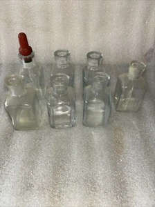 (7) Barnes Style Square Glass 30ml Dropper Bottle NOS Vintage/Antique - Picture 1 of 5