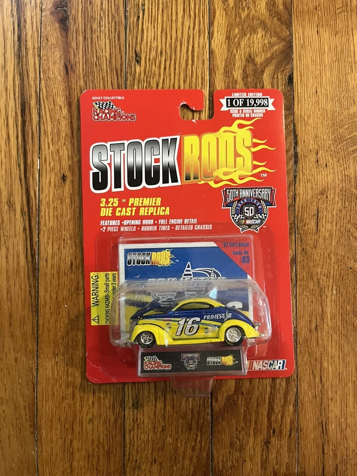 Ford Cupé Racing Champions 1998 Nascar '37 amarillo y azul 1:64 edición limitada Foto 1 de 1