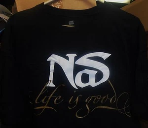 NAS, Life Is Good, Black 2-Sided T-Shirt (Men's XL) BRAND NEW - Picture 1 of 2