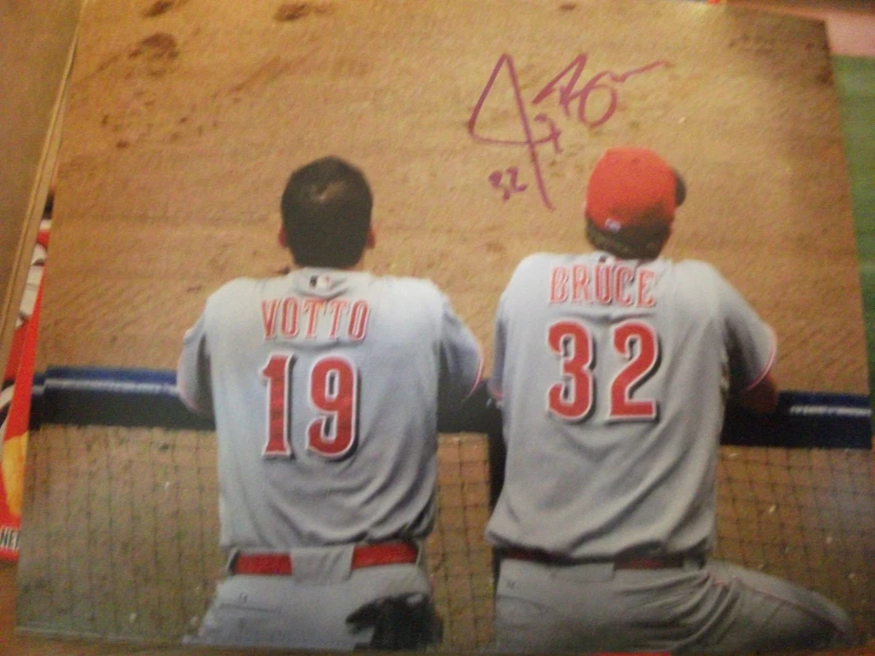 JAY BRUCE CINCINNATI REDS POSED WITH JOEY VOTTO AUTOGRAPHED 8 X 10 PHOTO  - Image 1 of 1