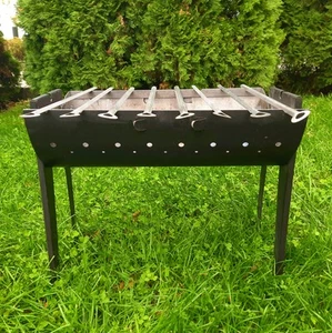 Mangal Grill Steel Portable Charcoal Folding 2mm Kebab Shish Kabob Grill with... - Picture 1 of 9