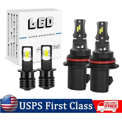 For Ford F350 1994-1997 Super Duty 9007 LED Headlights + H3 Fog Lights Bulbs - Image 1 of 4