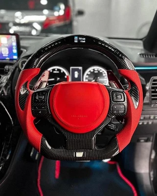 Volante LED rojo forjado de fibra de carbono para Lexus IS250 IS350 ES300 GS350 Foto 1 de 4