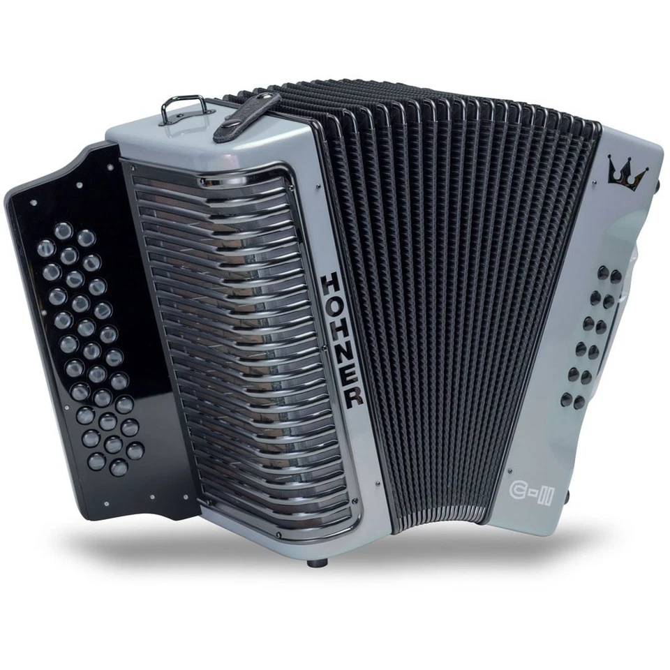 Hohner Corona C-II GCF Accordion Silver Rainbow