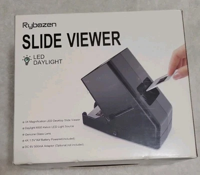 Rybozen  Slide Viewer LED Daylight 3X Magnification AA Battery Powered Desk  - Image 1 of 4