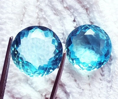 Certified Aquamarine 10 to 12 Ct Round Shape Loose Gemstone RL167 - Image 1 of 4