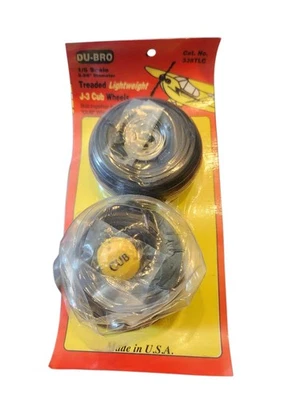 Du-Bro 1/5 Scale 3 3/8" Treaded Lightweight JS-Cub Wheels 338TLC RC Plane Balsa - Image 1 of 4
