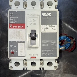 WESTINGHOUSE  HMCP030H1C 30 A 3 P Circuit Breaker Old Stock With Aux Switch. - Bild 1 von 5
