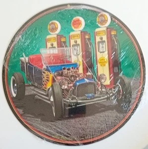Letrero de pared de acero Hot Rod y Shell Pumps 355 mm de diámetro - Imagen 1 de 1