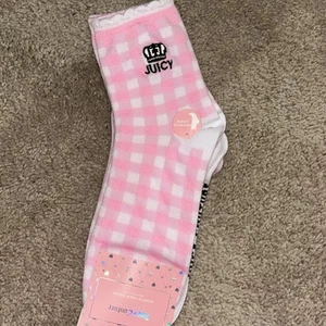 Juicy Couture Socks Womens Shoe Size 4-10 Shortie Crew 5 Pairs Soft Preppy Cute - Picture 1 of 5