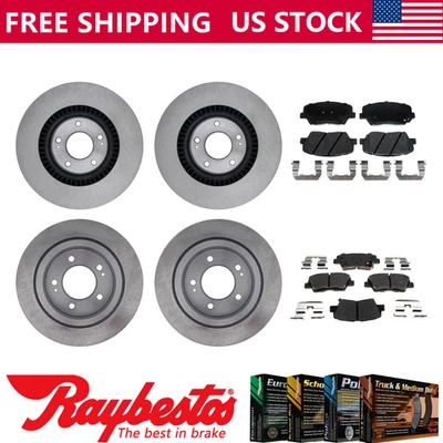 Rotores de freno delanteros traseros y pastillas de freno de cerámica para Hyundai Azera 2016 - Raybestos Foto 1 de 4