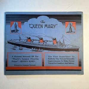 Queen Mary Souvenir Promo folleto circa 1936 1ª impresión - Imagen 1 de 16
