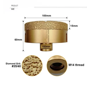 100mm M14 Fliesenbohrer Fliesen Diamantbohrkronen Gewinde Flex Winkelschleifer - Picture 1 of 12