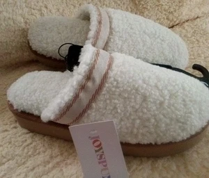 Joyspun Teddyfleece Plateau Hausschuhe Größe 6 Creme Brandneu - Bild 1 von 5