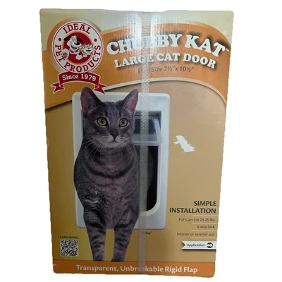 Chubby Kat Large Cat Small Dog Pet Door Flap 4 Way Lock Opening 7-1/2 x 10-1/2”  - Image 1 of 3