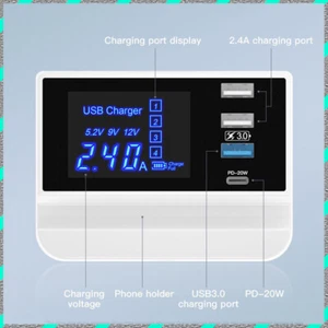 Multifunctional USB 5V9A Smart digital display AC adapter PD for travel charging - Picture 1 of 12