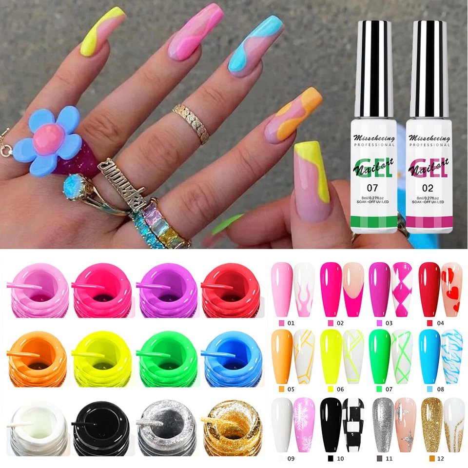 UV/LED Nagel Bemalen Varnishe Zeichnen Draht Nagel Spinne Politur Nail Art Li  | - Bild 1 von 4