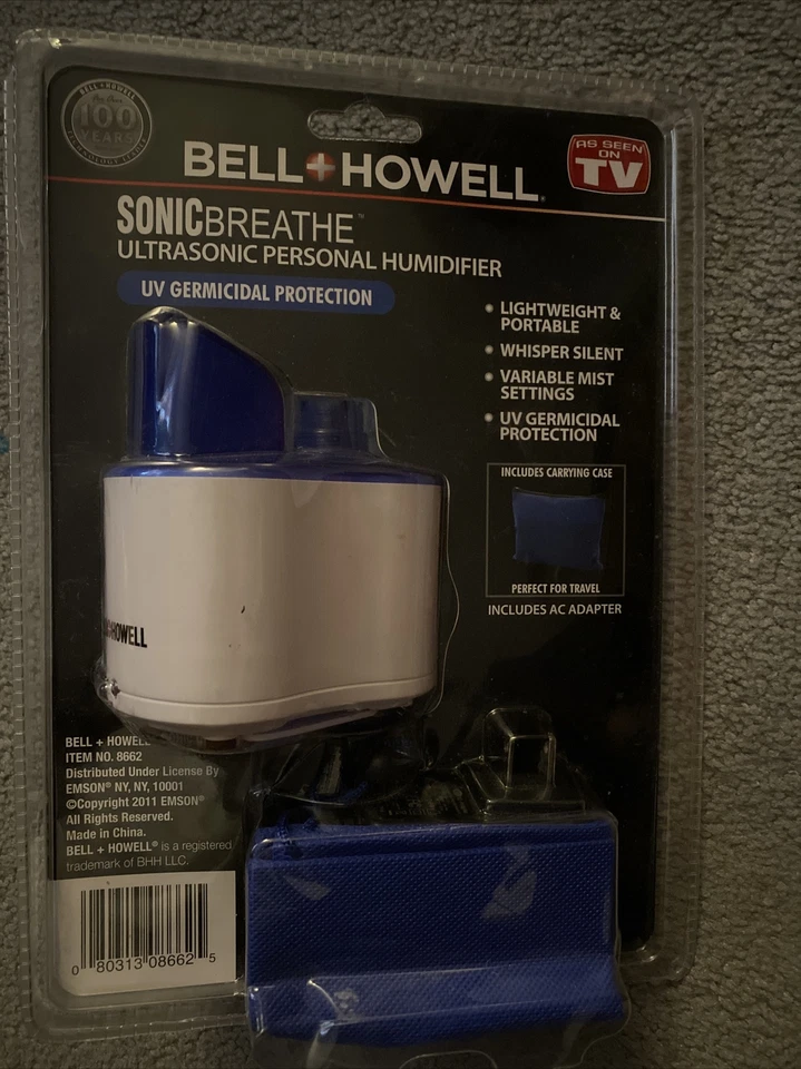 BELL + HOWELL SONIC BREATHE Ultrasonic Personal Humidifier NEW SEALED - Image 1 of 1