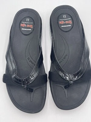 Skechers Tone Ups While you Walk Sandal Flip Flop Slip On Women SZ 11 Black - Image 1 of 4