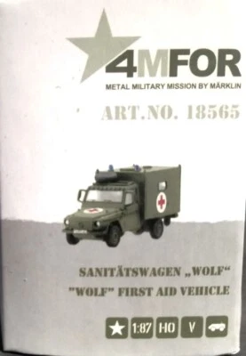 MARKLIN 4MFOR 18565 Fuoristrada furgonato WOLF pronto soccorso militare sc. H0 - Immagine 1 di 4