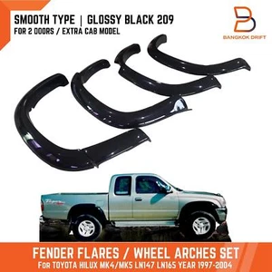 2 DOOR CAB GLOSSY BLACK 209 FENDER FLARES FOR TOYOTA HILUX 97-05 LN145 LN165 - Picture 1 of 12