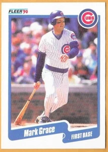 MARK GRACE CHICAGO CUBS #32 - FLEER CASI NUEVO - NUEVO COMO NUEVO 1990 - Imagen 1 de 2