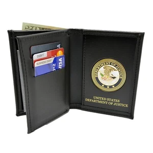 Perfect Fit DOJ Medallion Credit Card Wallet Double ID Justice Two Part - Picture 1 of 6