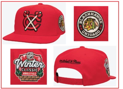 Nuevo Chicago Blackhawks Mitchell & Ness 2025 NHL Invierno Clásico Snapback Gorra Sombrero Foto 1 de 4
