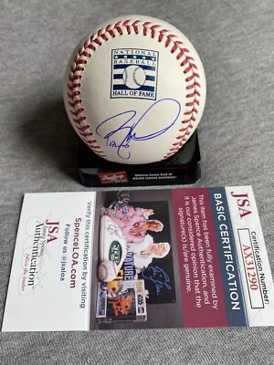 BARRY LARKIN AUTOGRAPH HALL OF FAME LOGO BASEBALL CINCINNATI REDS JSA AX31290 - Image 1 of 2