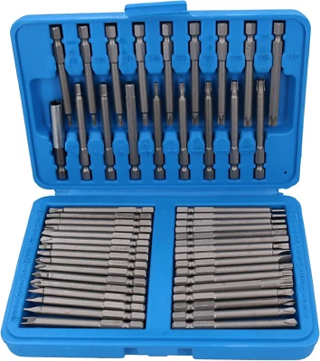 50pc Torx Screwdriver Sets S2 Hex Bit Set Repair Kits 75mm Long Screwdriver Bits