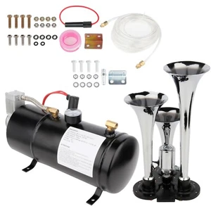 Kit de bocina de aire de tren trompeta de 3 150 PSI sistema completo de compresor de aire para coche camión - Imagen 1 de 11