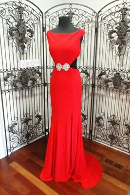 VESTIDO DE FIESTA G2188 ALYCE DAZZLE 35773 TALLA 4 ROJO GRADUACIÓN NEGRO CORBATA Foto 1 de 4