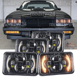 4PCS 4x6" inch LED Headlights DRL Hi/Lo For 1982-1987 Buick Regal Grand National - Picture 1 of 10