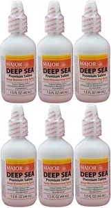 Major Deep Sea Premium Saline Nasal Moisturizing Spray Dry Relief 1.5oz 6 Pack - Picture 1 of 2
