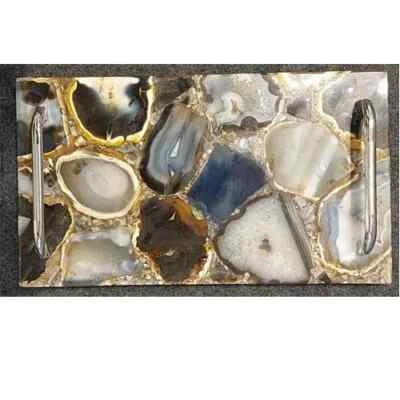 Bandeja para servir ágata (cruda), bandeja de ágata, sobremesa regalo único para regalo de año nuevo Foto 1 de 4