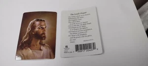 THE HEAD of CHRIST Warner Sallman GLOSSY Pocket card - The Lords Prayer Card - Picture 1 of 3