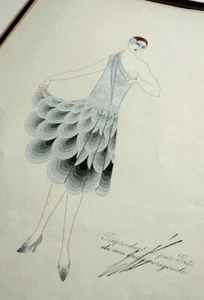 ERTE / ERTÉ 'MANHATTAN MARY' gouache, GEORGE WHITE'S SCANDALS, BROADWAY, The MET - Picture 1 of 12