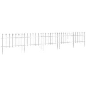 17.25 in. x 22 in. White Steel Metal Edging Decorative Garden Fence for Landscap - Picture 1 of 7