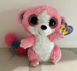 Ty 2010 BUBBLEGUM the Lemur Pink Beanie Boo 6"" RARO UK ESCLUSIVO- NUOVO - Foto 1 di 5