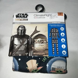 ClimateRight by CuddlDuds Boys Small 6/7 Thermal Top & Pant Set - Mandalorian - Picture 1 of 10
