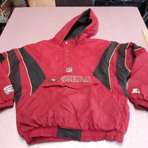 Vintage San Francisco 49ers Jacket Men XL Red Starter NFL Puffer Coat Football Cover