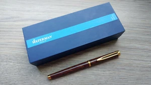 Vintage RARE 1990's Waterman Gentleman Wood Grain Lacquer 18K-750 Gold M Nib - Picture 1 of 9