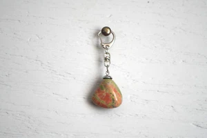 bijoux pierre naturel porte-clé plaqué argent unakite item 6631 - Bild 1 von 3