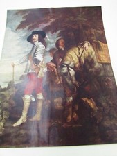 Vintage Anthony Van Dyck Print King Charles I of England Portrait 31343