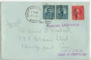 1930 Great Barrington Massachusetts Special Delivery 5ct Roosevelt pr Sc 637 - Picture 1 of 1