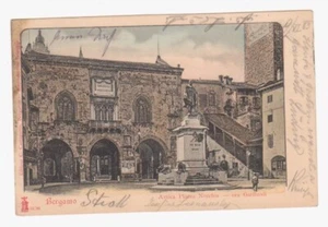 Ak. Bergamo, Piazza Necchia, Denkmal Garibaldi, gel. 1903 - Imagen 1 de 2