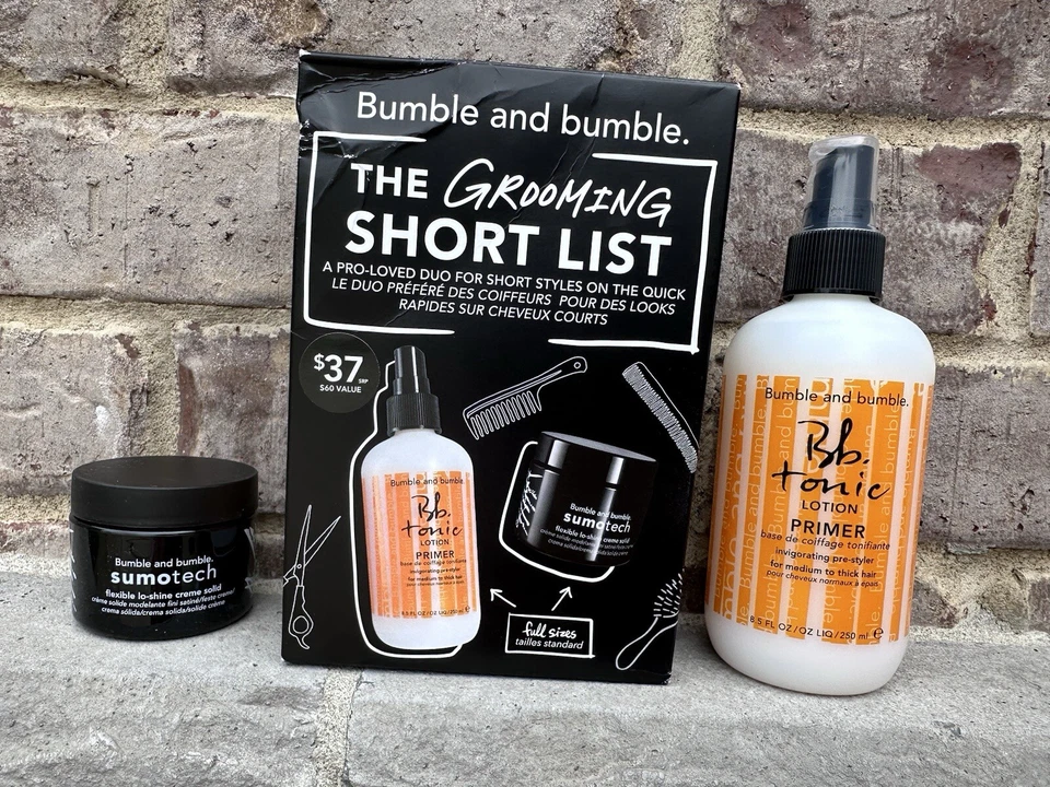 Bumble and Bumble The Grooming Shortlist Set Tonic Lotion Primer & Sumotech NIB - Image 1 of 2